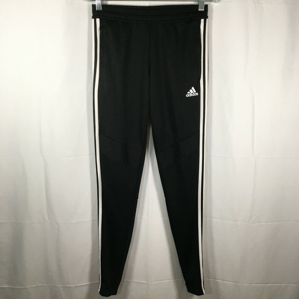 Adidas Sweatpants Women Sz XS 4 6 Climalite Black Knit Athletic Zip Ankle Jogger
